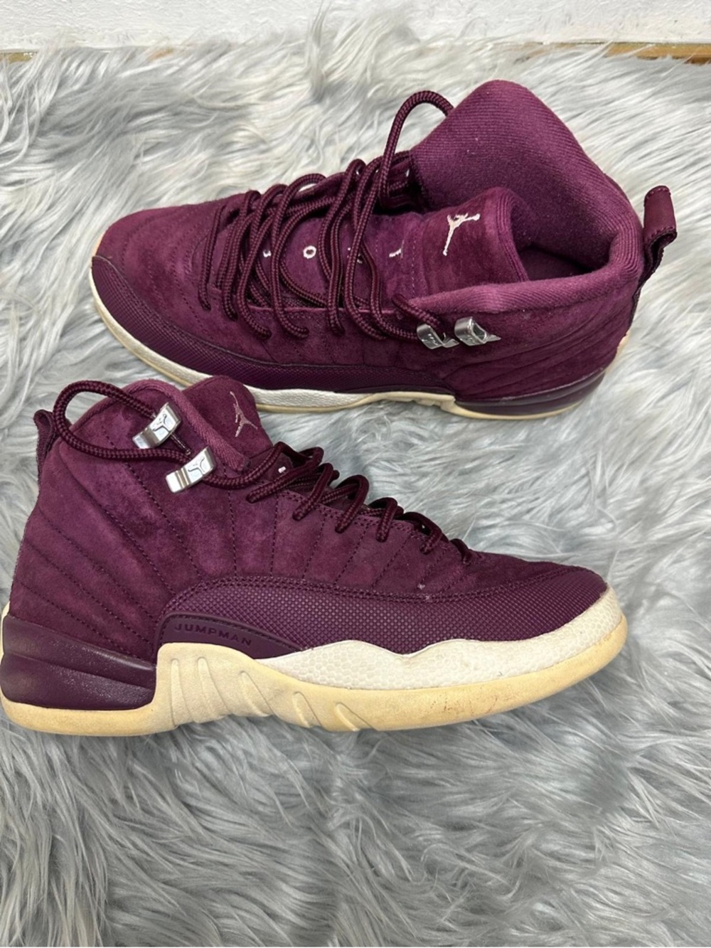 Jordan Burgundy Suede High-Top Sneakers